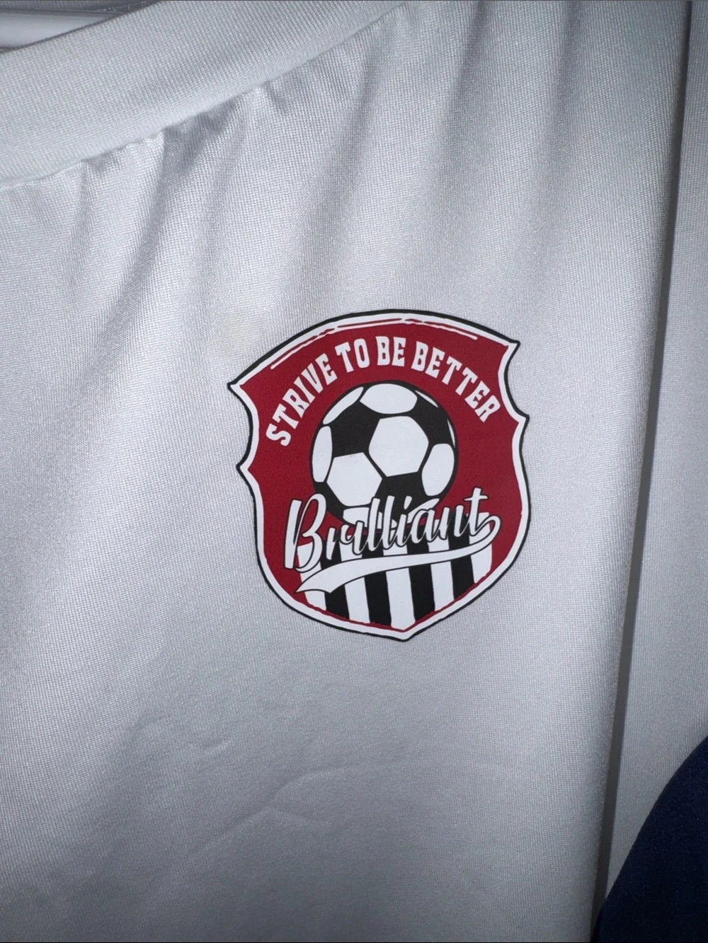 Kids White & Navy #25 Soccer Jersey Top - Unbranded